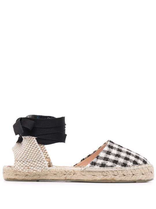 Hamptons checked ankle-tie espadrilles展示图