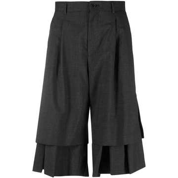 box-pleat cropped trousers