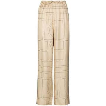 Vizelle monogram silk trousers