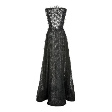 Embellished Guipure Lace Gown