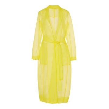 Crinkled Organza Trench Coat