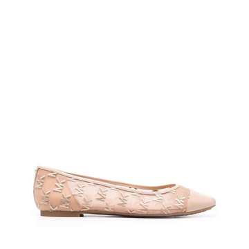 monogram-print ballerina shoes