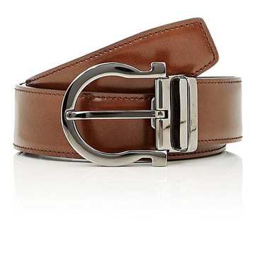 Gancio-Buckle Reversible Leather Belt