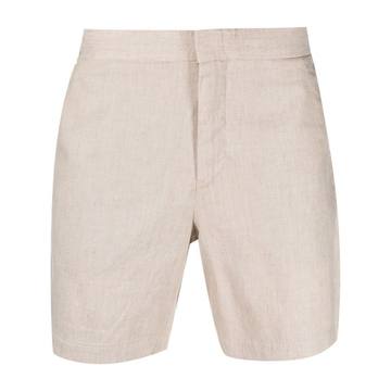 adjustable linen-blend shorts