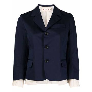 cropped single-breasted blazer