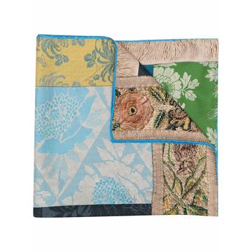 panelled-print silk scarf