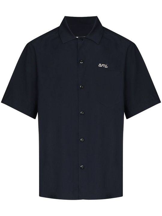 logo-embroidered short-sleeve shirt展示图