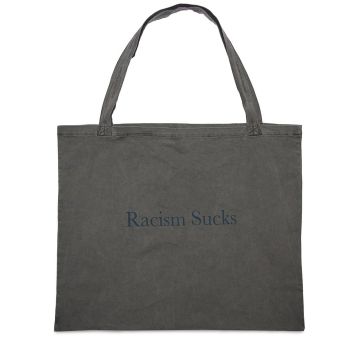 “RACISM SUCKS”印花托特包