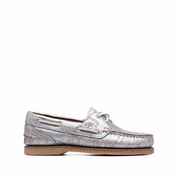 metallic lace-up loafers