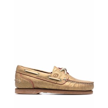 metallic lace-up loafers