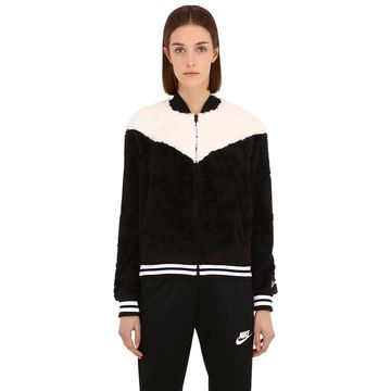 POLAR BEAR CROPPED BOMBER JACKET