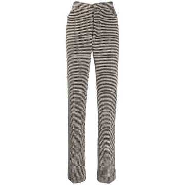 intarsia knit high-waisted trousers