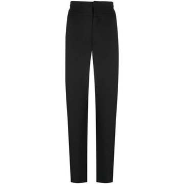 high waisted straight leg trousers