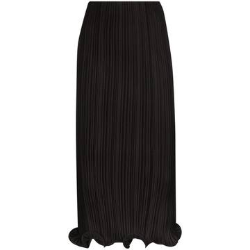 pleated midi skirt