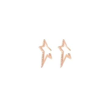 Star Diamond Rose Gold Hoop Earrings
