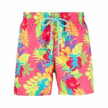tropical-print swim shorts