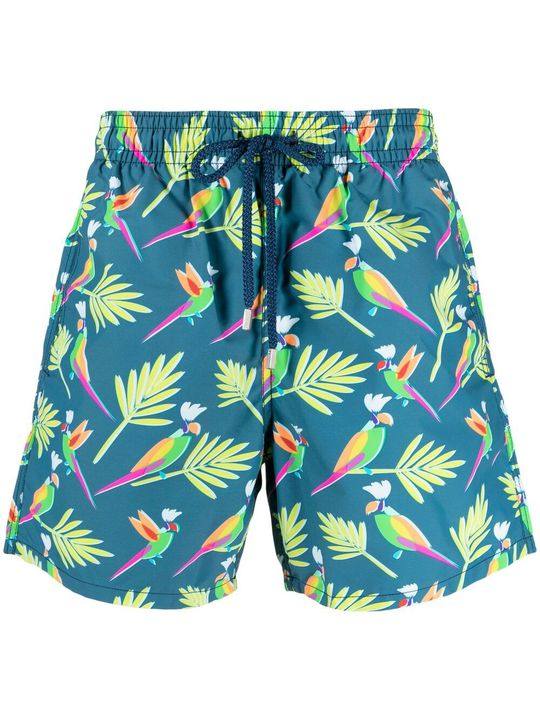 tropical-print swim shorts展示图