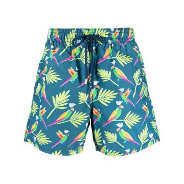 tropical-print swim shorts