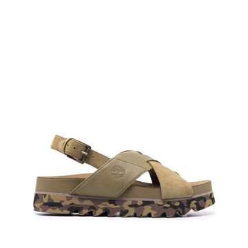 camouflage-print platform sandals