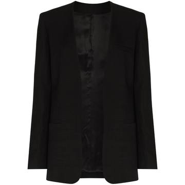 open-front collarless blazer