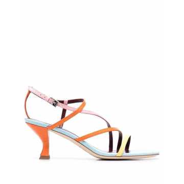 colour-block strap sandals