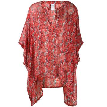 paisley print silk tunic top