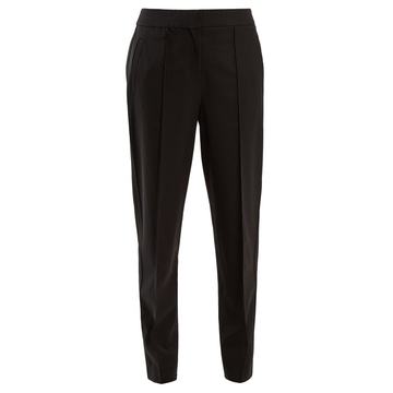 Tapered-leg wool-blend trousers