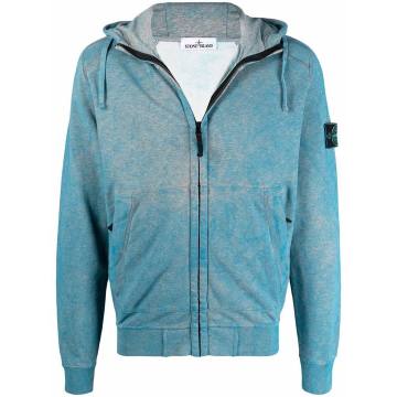 dust-detail zipped hoodie
