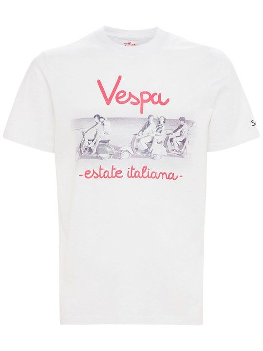 “VESPA”印花棉质平纹针织T恤展示图