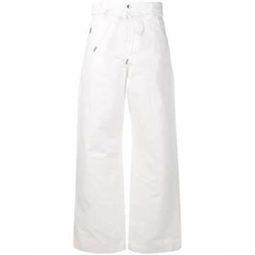 drawstring straight-leg trousers