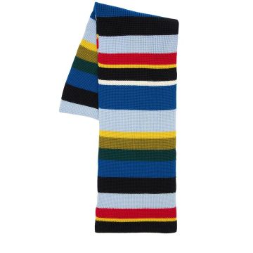条纹羊毛针织围巾