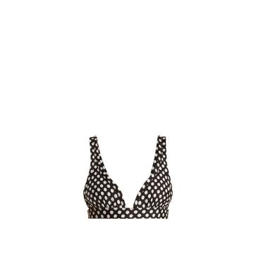 17 Banded polka-dot print bikini top