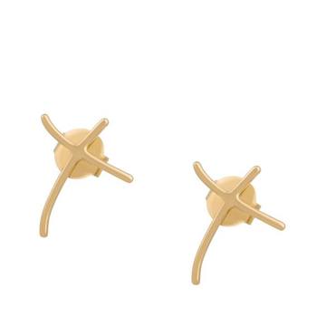 Yellow Gold and Diamond I Promise To Love You Stud Earrings