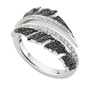 White Gold Magnipheasant Pavé Diamond Split Ring