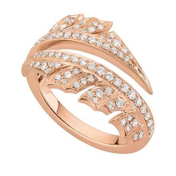 Rose Gold Magnipheasant Pavé Diamond Split Ring