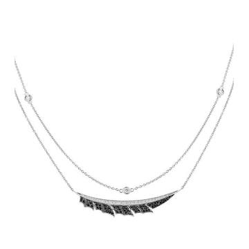 White Gold Magnipheasant Pavé Diamond Split Necklace