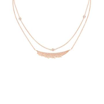 Magnipheasant Diamond Pavé Feather Necklace