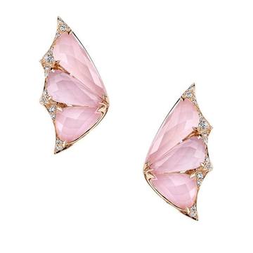 Rose Gold and Diamond Fly By Night Crystal Haze Earrings