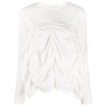 draped-panel longsleeved top