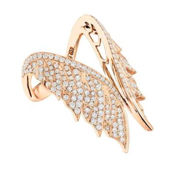 Magnipheasant Pavé Open Feather Ring