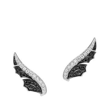 White Gold and Pavé Diamond Magnipheasant Stud Earrings