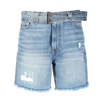 overwashed denim shorts