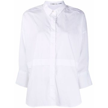 panelled three-quarter sleeve shirt