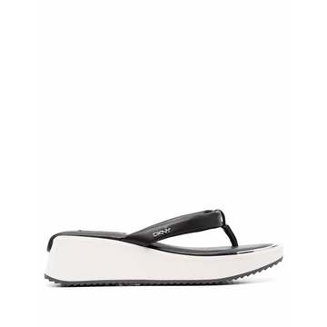 platform leather flip flops