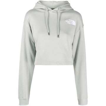 cropped logo-print hoodie