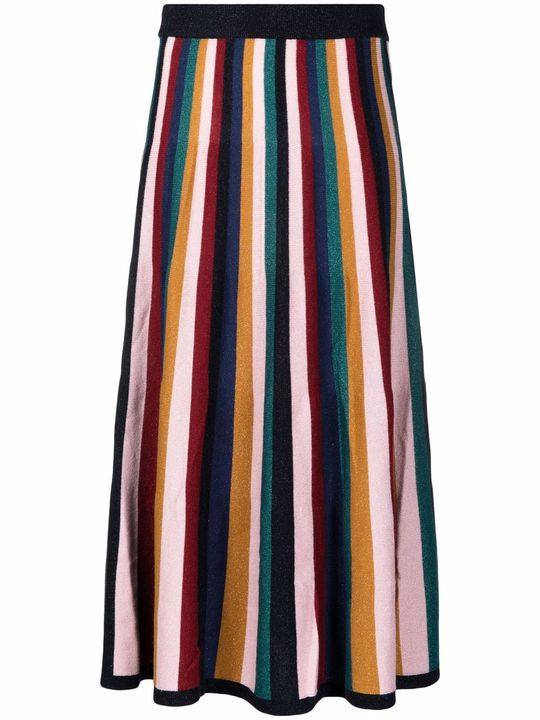 Lurex striped midi skirt展示图