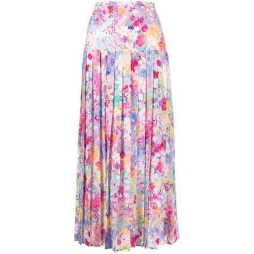 Spring Meadow print pleated skirt