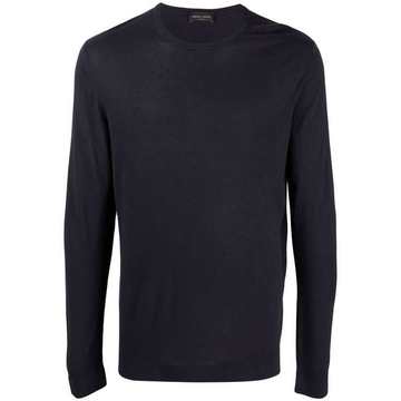 crew-neck fine-knit jumper