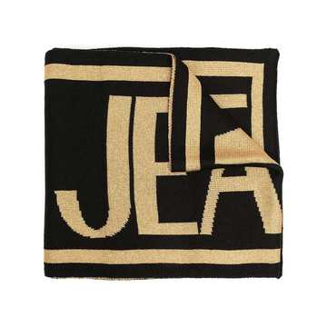 intarsia knit logo scarf