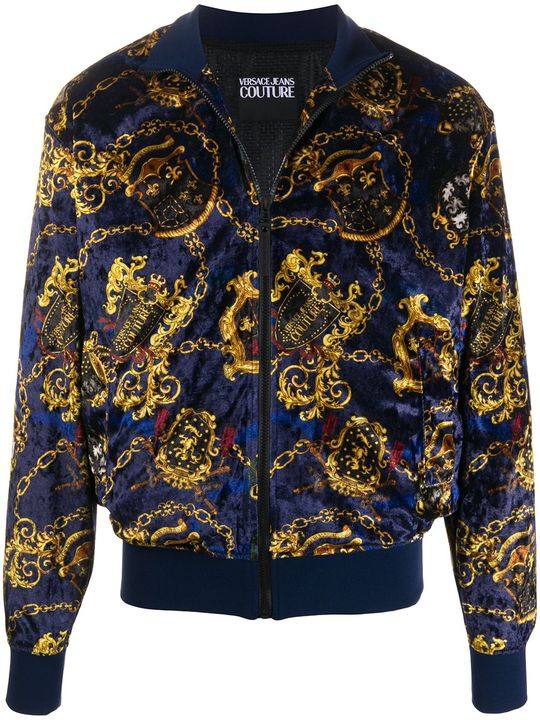 baroque print bomber jacket展示图